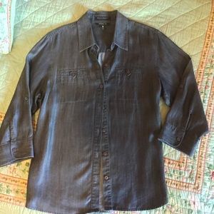 FOXCROFT Steel Denim shirt button up sleeves